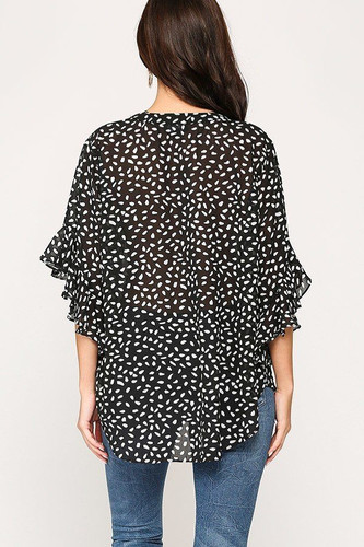 Leopard Printed Crepe Top-28411