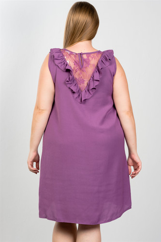 Plus Size Lace Insert Shift Midi Dress-28983