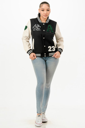 Patch Varsity Bomber Jacket        -50228