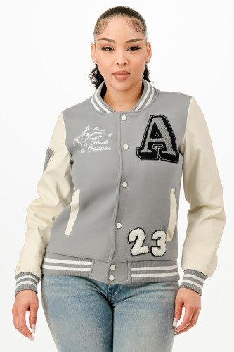 Patch Varsity Bomber Jacket        -50231