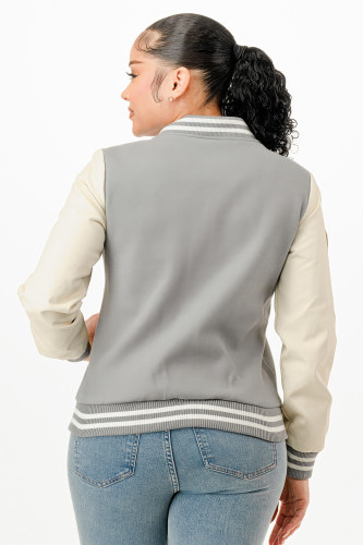 Patch Varsity Bomber Jacket        -50231