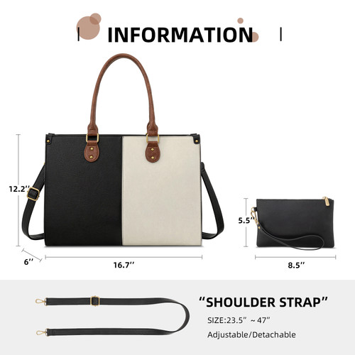 New Custom 2pc Ladies Handbag Purse Bag Fashion Top Quality Leather Elegant