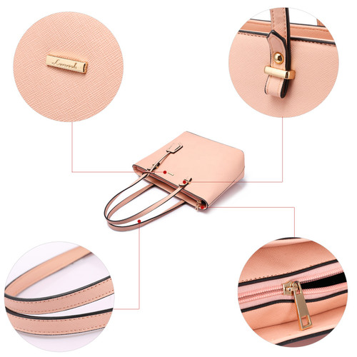Custom Logo Design Elegance 3 Pieces Ladies Hand Bag Big Tote Shoulder Bags Set