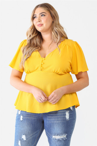 Plus Tie Detail Flare Top-41688