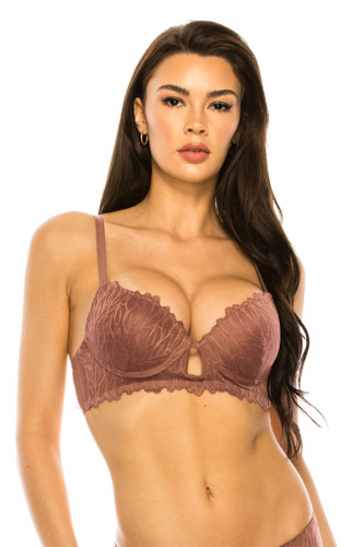 Coverage Lace Trim Bra-41318