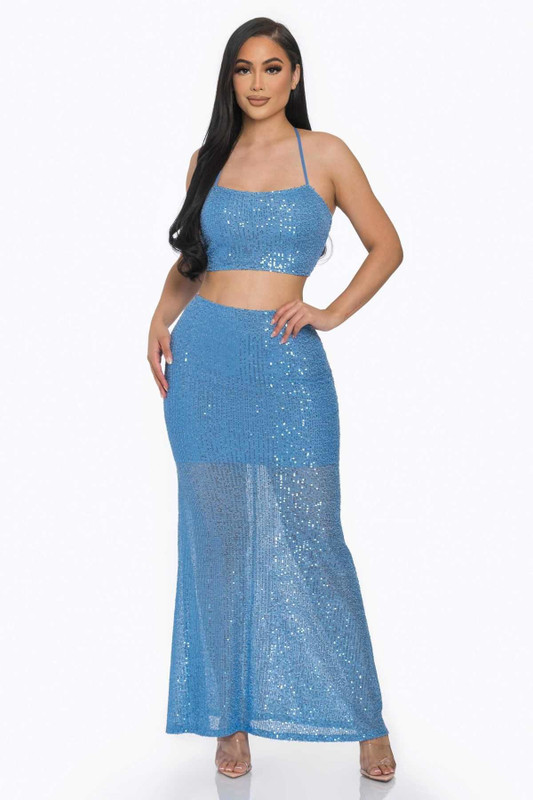 Sxy Back Sequin Maxi Dress-42348