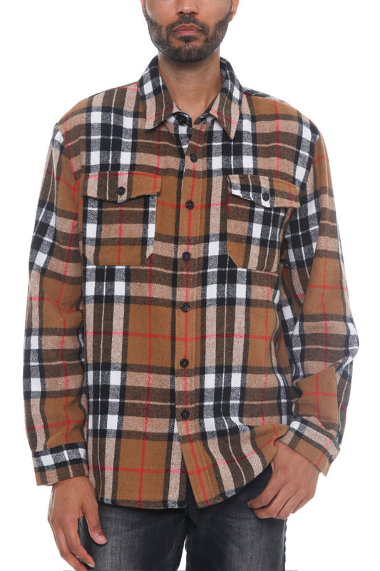 Men's Checkered Soft Flannel Shacket-42778