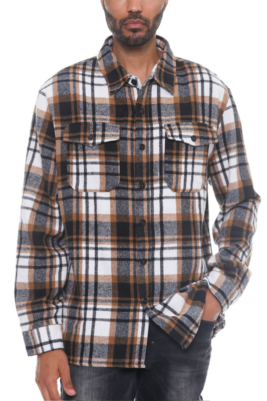 Men's Checkered Soft Flannel Shacket-42780