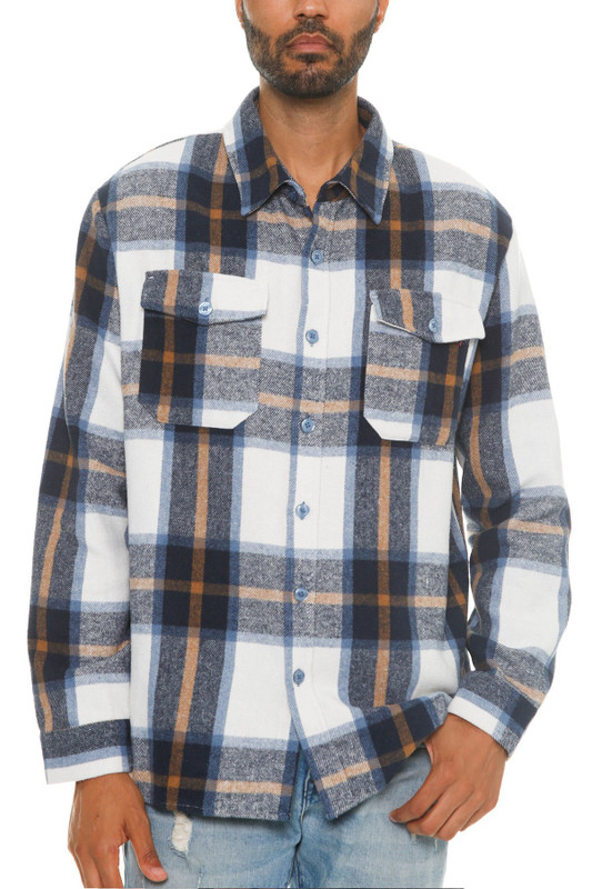 Men's Checkered Soft Flannel Shacket-42781