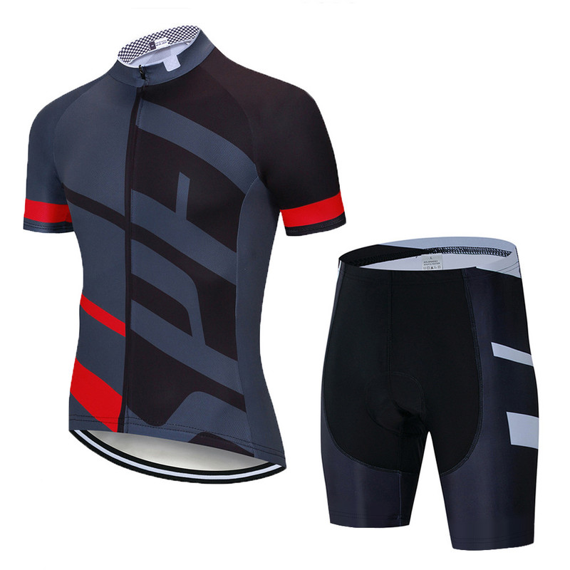 Men's Great Short Sleeves Cycling Jersey Full Zip Short Suit Set with 5D Padded