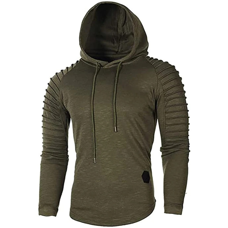 Solid Sweatshirt For Men's Fashion Pullover Hoodie Sport Wear Casual Long Sleeve