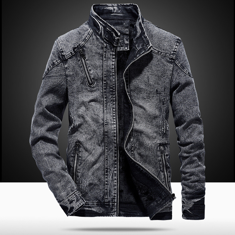 Denim Men Jackets New Style Coats Zipper Material High Quality Casual Classic