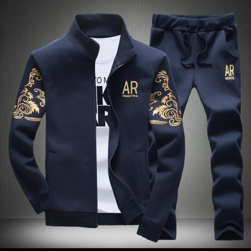 Brand TrackSuit 2-Piece Sweatshirt + Sweatpants Suit Casual Tracksuit Men's Sets