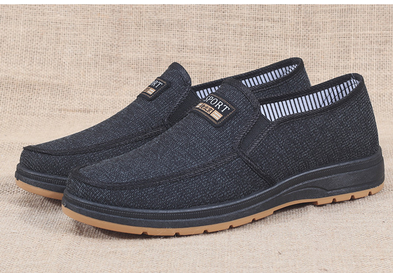 Comfortable Cloth Upper Men's Lightweight Flat Driving Travel Casual Shoes