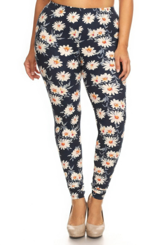 Plus Size Buttery Soft Print Leggings        -44655