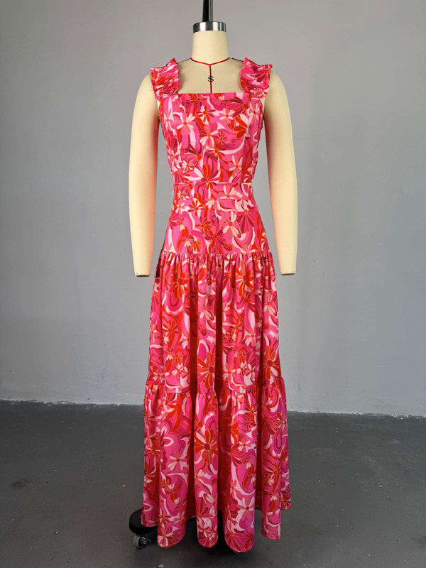 Women's Clothing Boutique New Sexy Sleeveless Printed Tops and Skirt 2 Piece Set