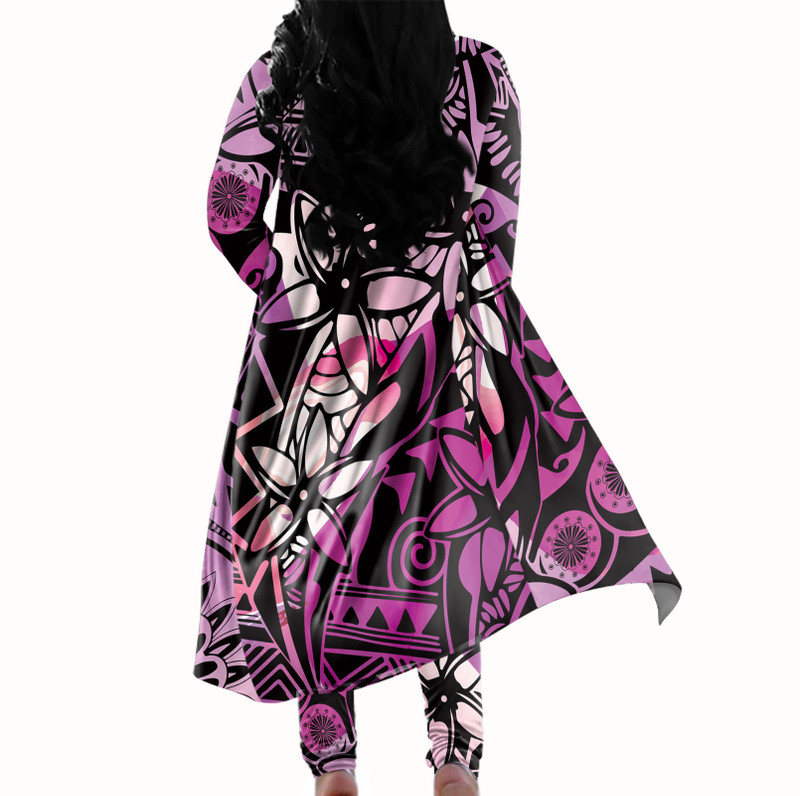 Women's Flower Crop Top Two Piece Pants Set Long Sleeve Cardigan 2 Pieces Set