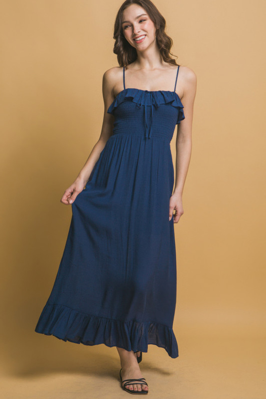 Smocked Ruffle Maxi Dress-48410