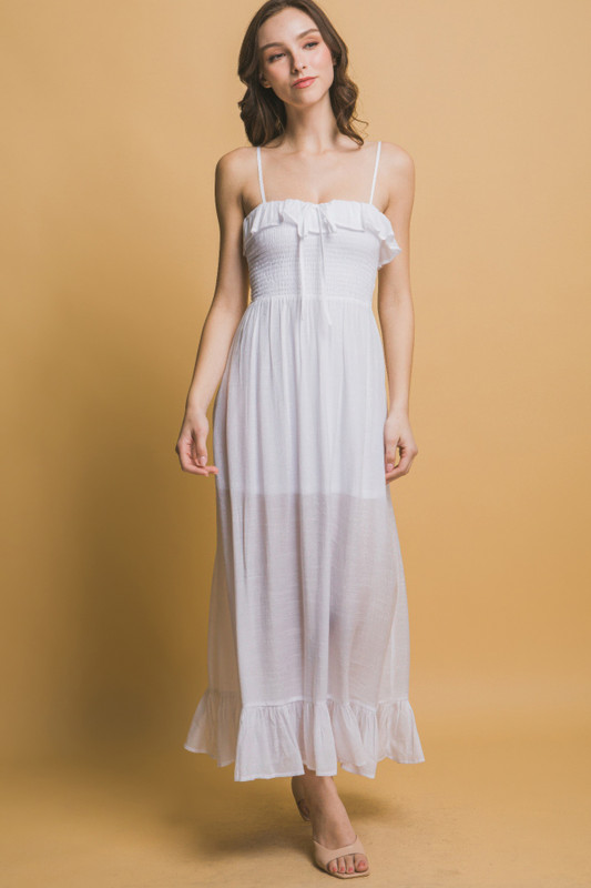 Smocked Ruffle Maxi Dress-48411
