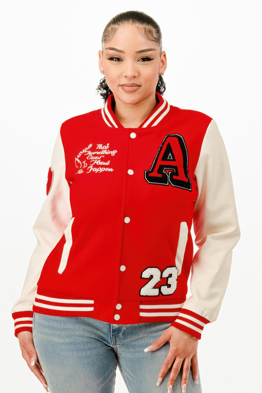 Patch Varsity Bomber Jacket        -50229