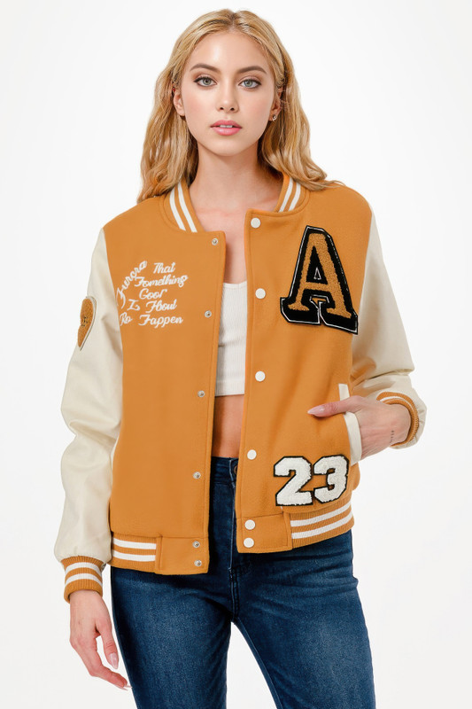 Patch Varsity Bomber Jacket        -50234