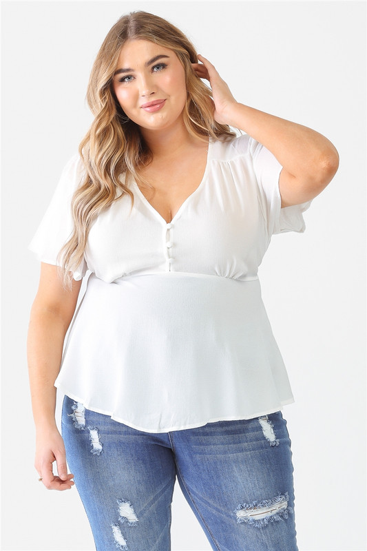 Plus Tie Detail Flare Top-41687