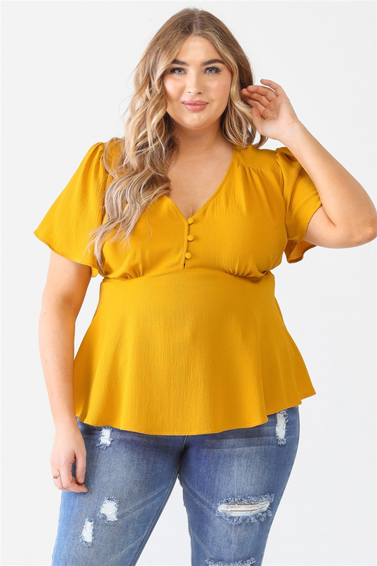 Plus Tie Detail Flare Top-41683