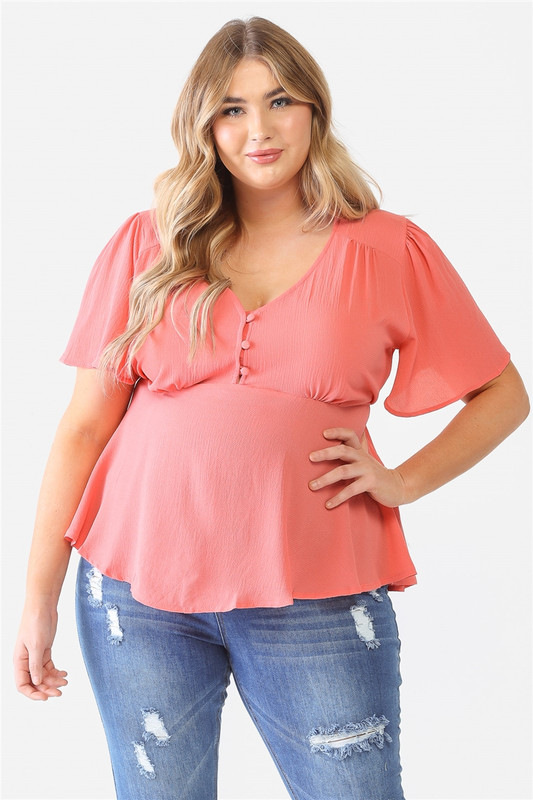 Plus Tie Detail Flare Top-41679