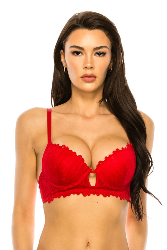 Coverage Lace Trim Bra-41317