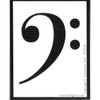 Bass Clef Bumper Sticker 3 3/4" x 3"