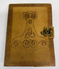 Thor Hammer Embossed Leather Journal w/ Latch  5" x 7"