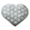 Selenite Heart, Flower of Life 3"