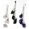 Rough Gemstone Pendant Various 3 Pc