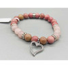 Rhodonite/ Rose Quartz With Heart 8 mm.