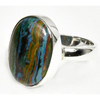 Rainbow Calsilica Ring Size 6