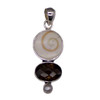 Shiva Eye Shell Pendant W/ Fresh Water Pearl And Smoky Qtz