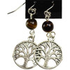 Tigers Eye Tree of Life Earrings