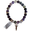 Fluorite/ Amethyst Stone Bracelet with Goddess 8mm