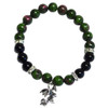 Ruby Zoisite/ Black Onyx with Dragon 8mm Bracelet