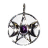 Triple Goddess Pentagram Amethyst Sterling Silver Pendant 11/16"