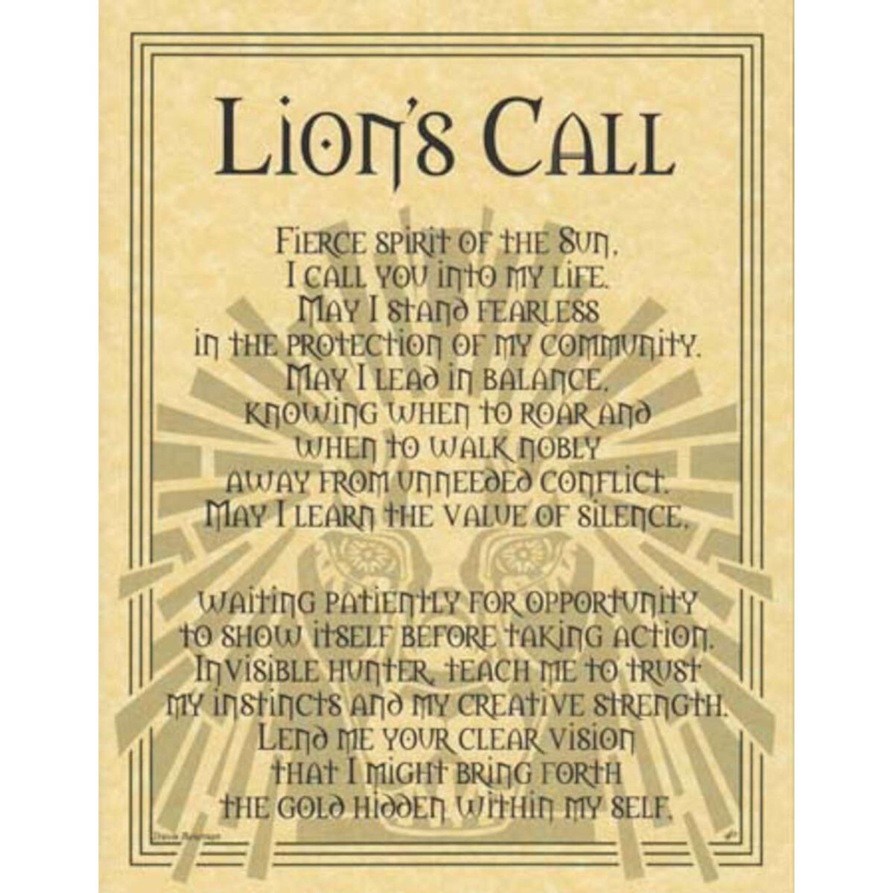 Lion Prayer Poster