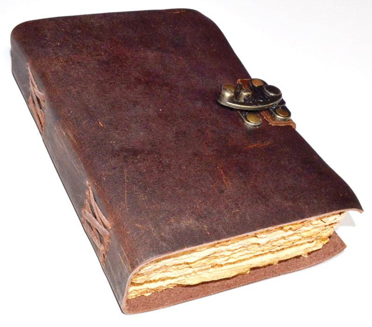 Aged Looking Paper Leather Journal w/ Latch