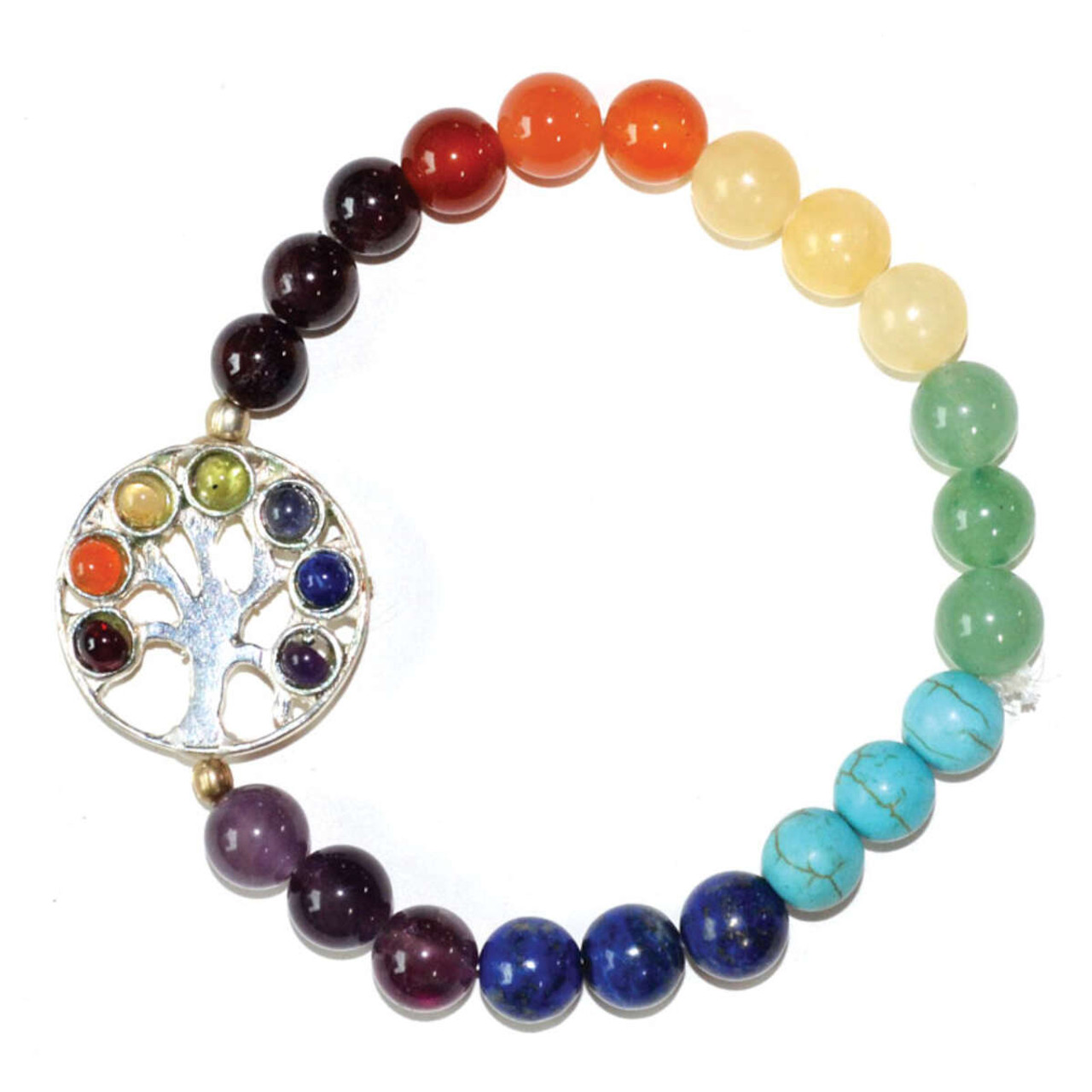 7 Chakra Tree of Life Bracelet 8mm