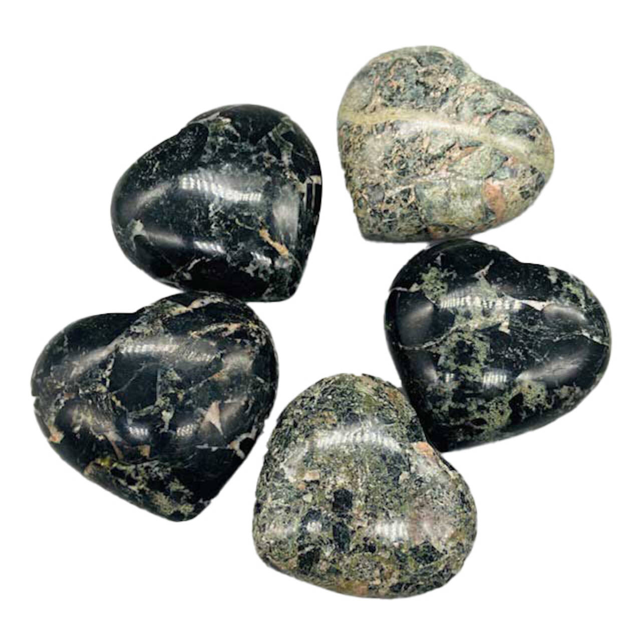 Black In Green Stone Heart 2"