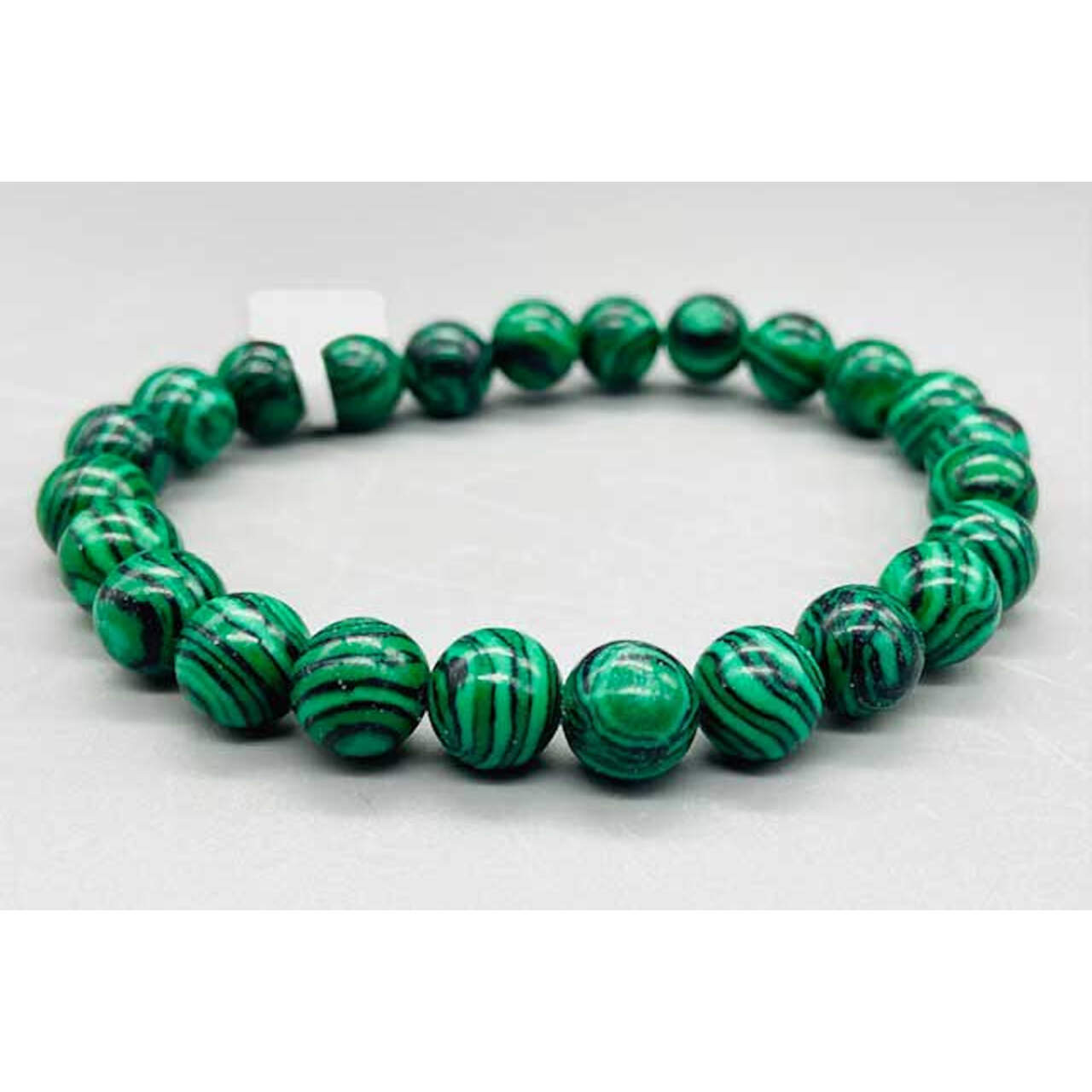 Malachite, Synthetic Bracelet 8 mm.