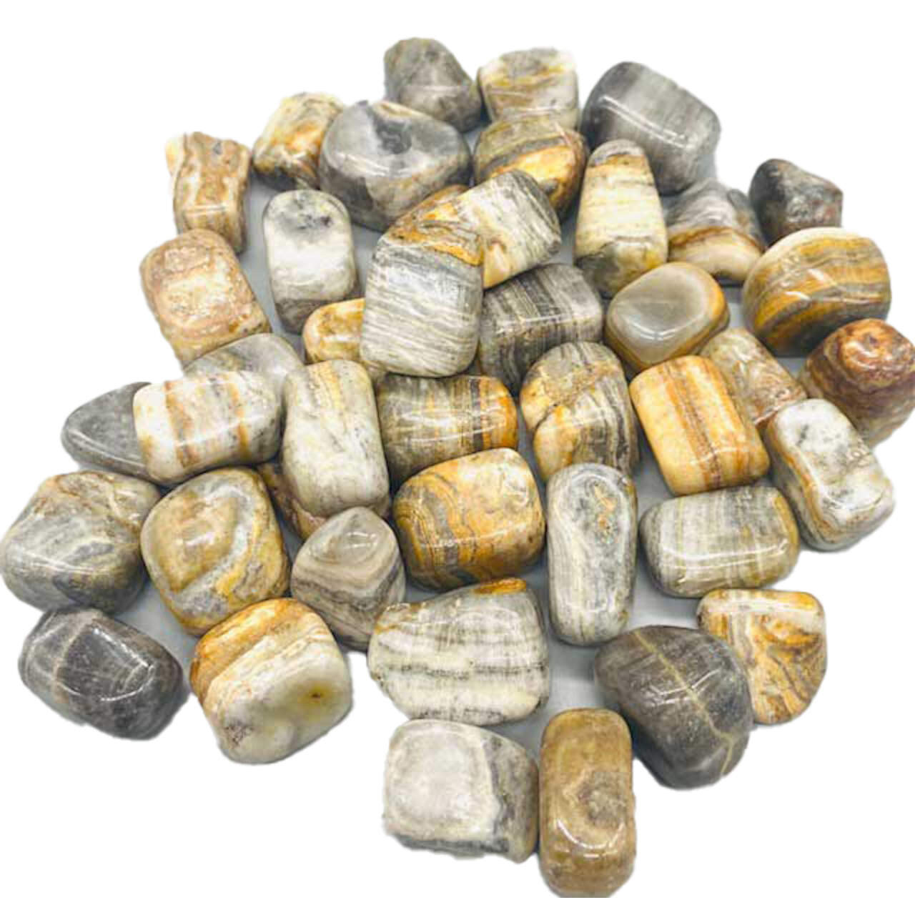 Onyx, Stripe Tumbled Stones 1 Lb.