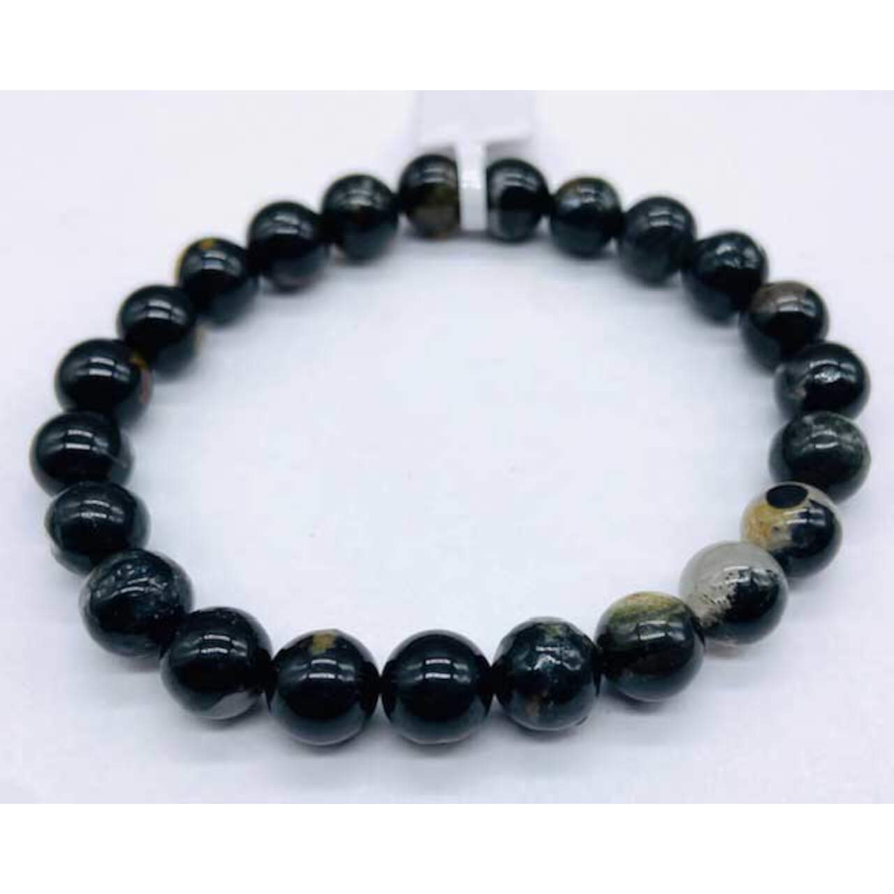 Tourmaline, Black W Quartz Bracelet 6 mm.