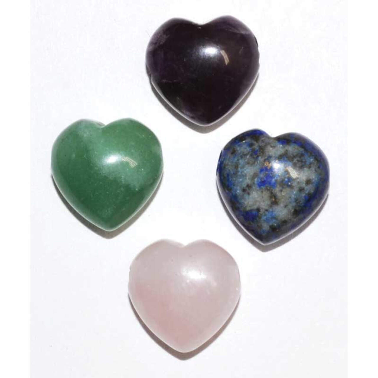 Heart Beads Various Stones (Ste 10 12) 15 mm.
