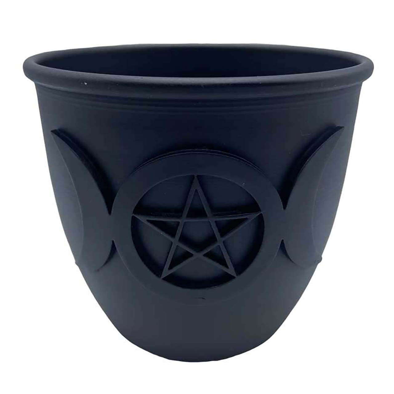 Triple Moon & Pentagram Candle Holder 3 1/2"