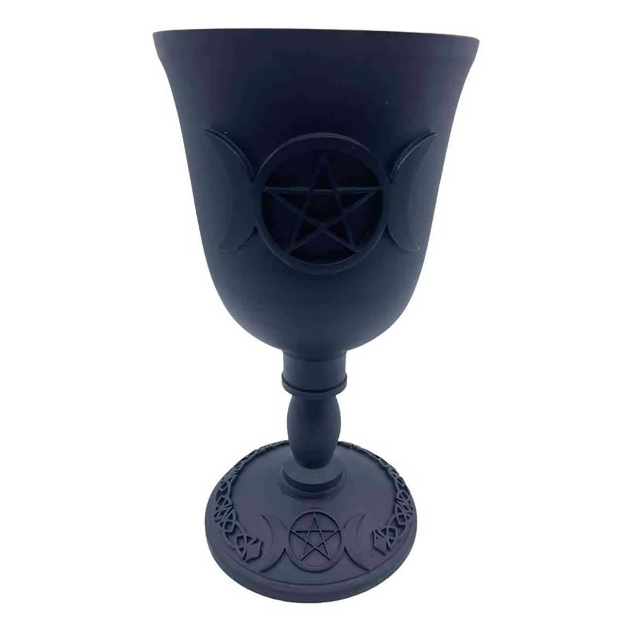 Triple Moon & Pentagram Chalice 7 5/8"